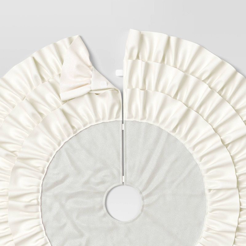 slide 5 of 5, 48" Christmas Ruffle Tree Skirt White - Wondershop™, 1 ct