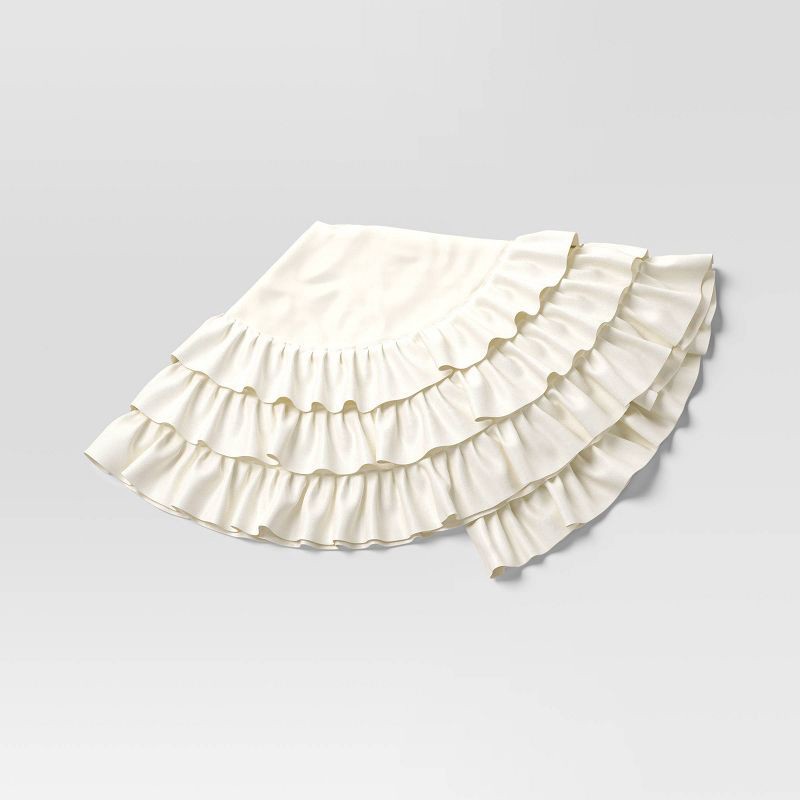 slide 1 of 5, 48" Christmas Ruffle Tree Skirt White - Wondershop™, 1 ct