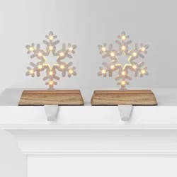 2pk Christmas Lit Snowflake Stocking Holder - Wondershop™