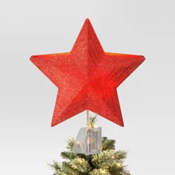 10" Lit-Led Red Star Projects Gingerbread/Candy Cane/Snowflakes Christmas Tree Topper - Wondershop™