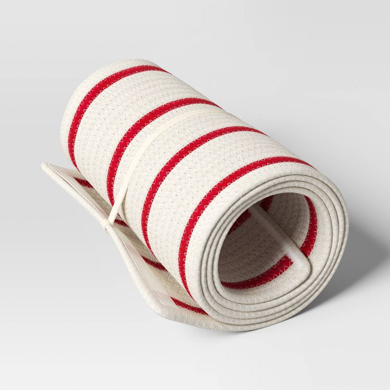 slide 3 of 5, Roll Up Christmas Tree Collar Red/White Stripe - Wondershop™, 1 ct