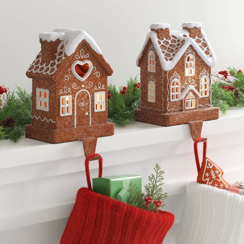 slide 2 of 4, Christmas 3D House Stocking Holder with Heart Window - Wondershop™, 1 ct