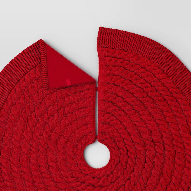 slide 5 of 5, 48" Christmas Centric Cable Knit Tree Skirt Red - Wondershop™, 1 ct
