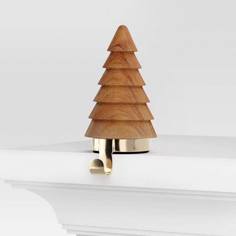 slide 3 of 4, Christmas Wood Tree Stocking Holder - Wondershop™, 1 ct