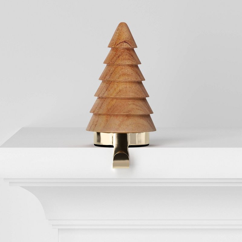 slide 1 of 4, Christmas Wood Tree Stocking Holder - Wondershop™, 1 ct