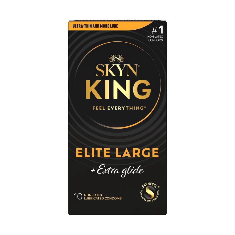 slide 1 of 13, SKYN King Elite Large Extra Glide Non-Latex Condoms - 10ct, 10 ct