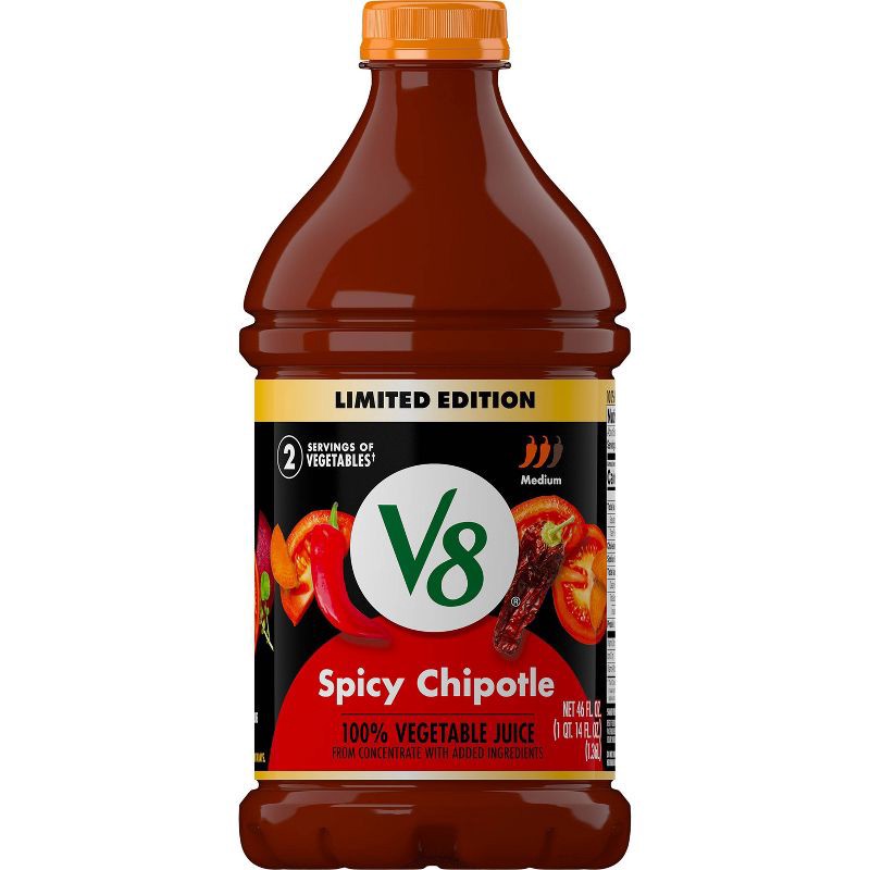 slide 1 of 11, V8 Juice Red Spicy Chipotle Juice - 46 fl oz Bottle, 46 fl oz