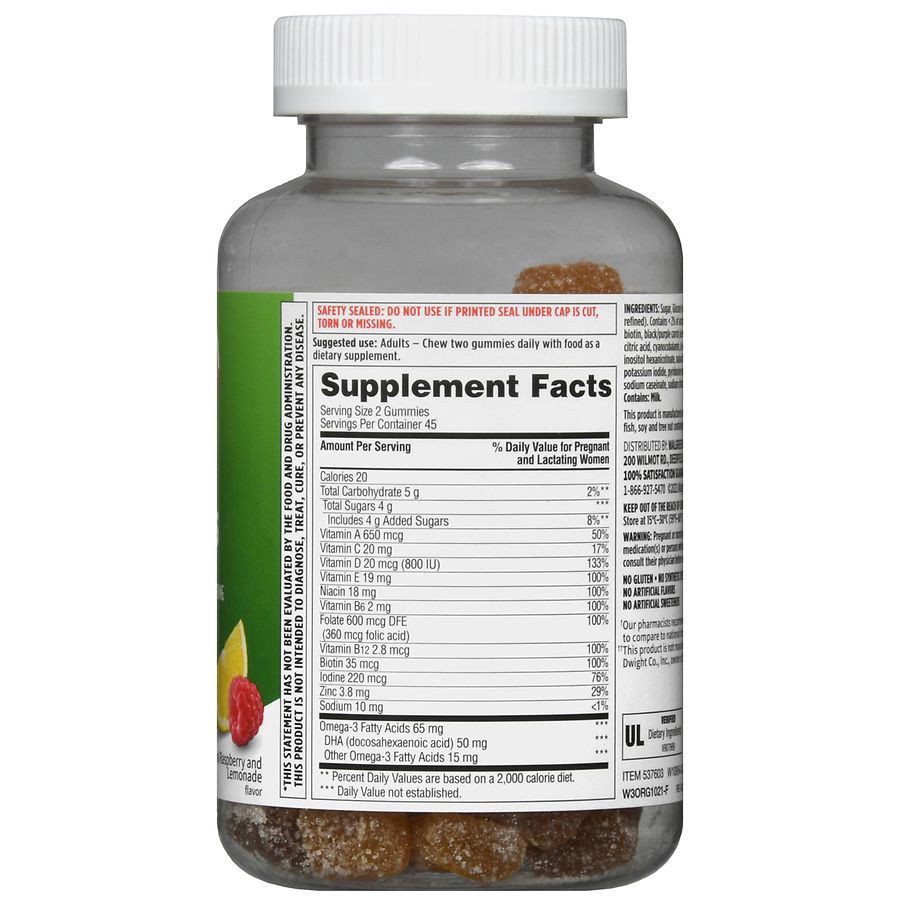 slide 3 of 5, Walgreens Prenatal Gummy Raspberry Lemonade- 90 ct, 90 ct