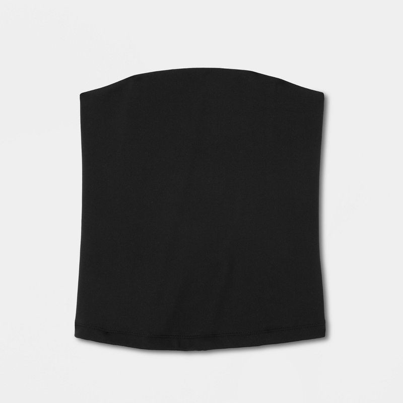 slide 4 of 4, Women's ButterBliss Tube Top - Wild Fable™ Slate Black M: Recycled Polyester, Spandex, Double-Layered, Pullover, 1 ct