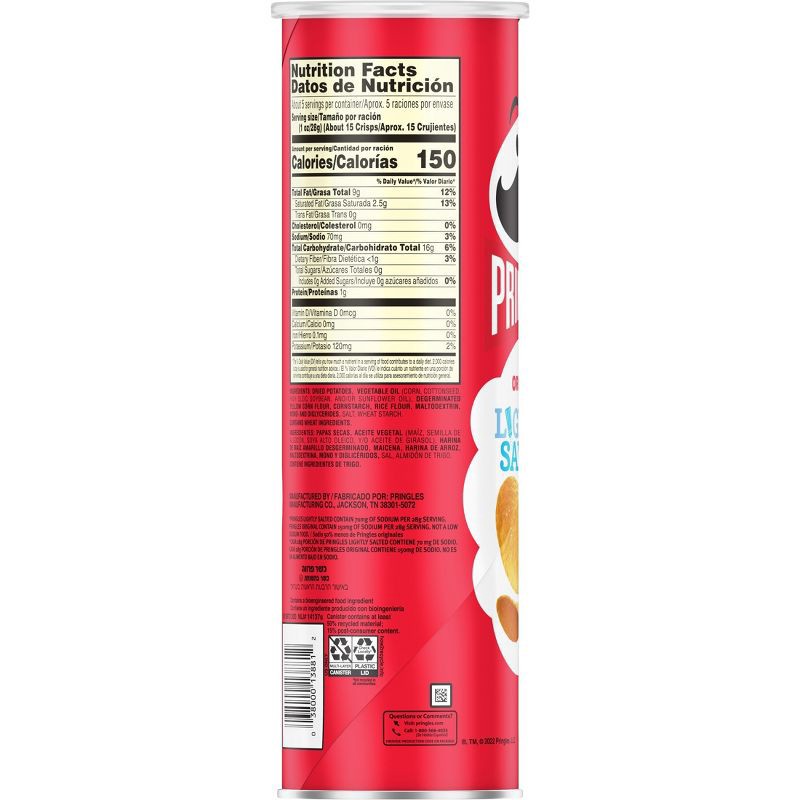 slide 2 of 10, Pringles Lightly Salted Potato Crisps Chips - 5.2oz, 5.2 oz