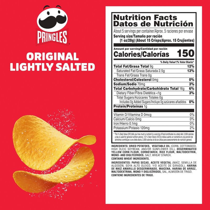 slide 6 of 10, Pringles Lightly Salted Potato Crisps Chips - 5.2oz, 5.2 oz