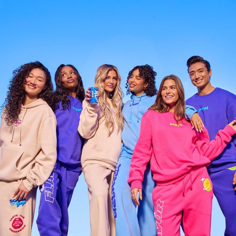 slide 6 of 6, Adult Poppi Future of Soda Wide Leg Graphic Sweatpants - Blue M, 1 ct