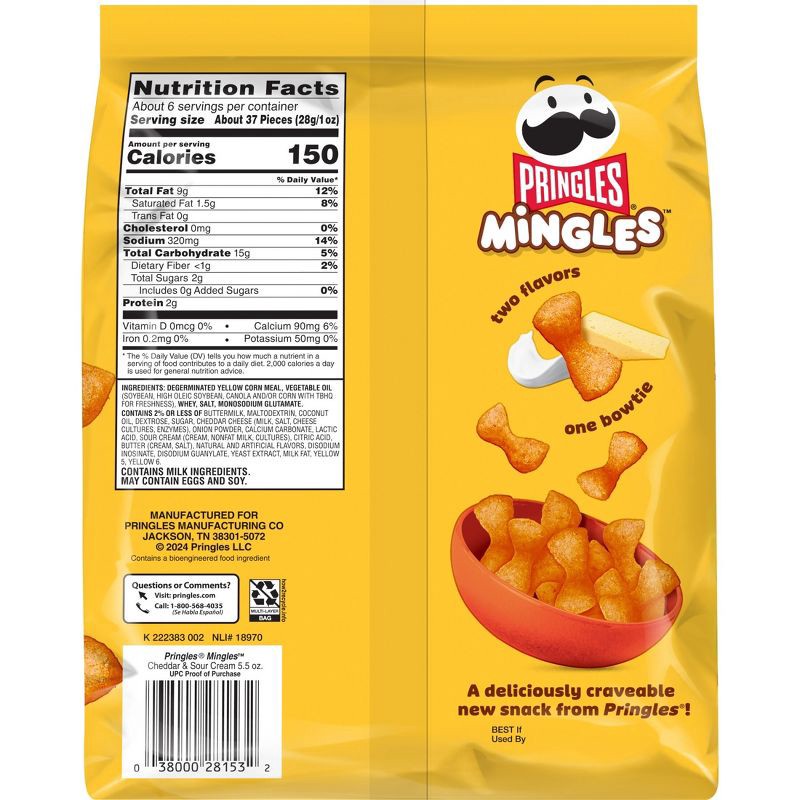 slide 2 of 9, Pringles Mingles Cheddar & Sour Cream - 5.5oz, 5.5 oz