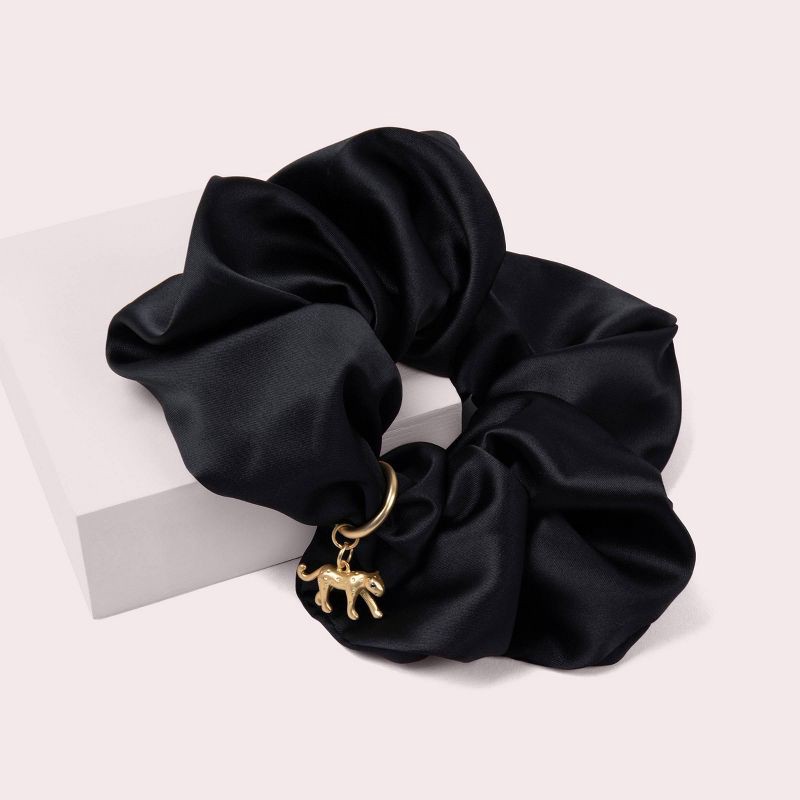 slide 4 of 6, The Hair Edit Charming Ruched Ribbon Satin Scrunchie, 1 ct