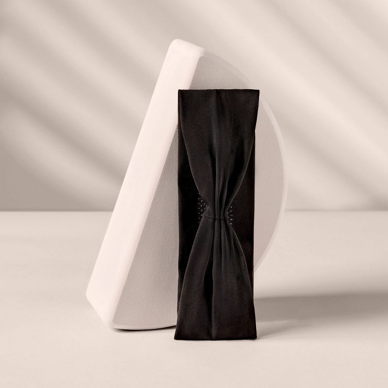 slide 6 of 7, The Hair Edit Lotus Fabric Headband – Black, 1 ct