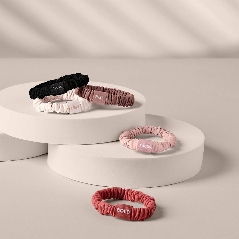 slide 5 of 6, The Hair Edit Affirmation Ribbons Skinny Scrunchies - 5pk, 5 ct