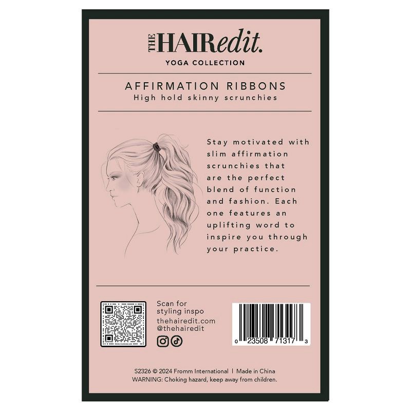 slide 6 of 6, The Hair Edit Affirmation Ribbons Skinny Scrunchies - 5pk, 5 ct