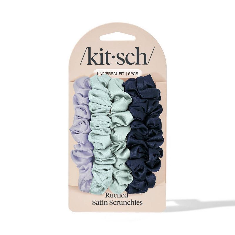 slide 4 of 6, Kitsch Women's Satin Petite Scrunchies - Garden Bouquet - 5ct, 5 ct
