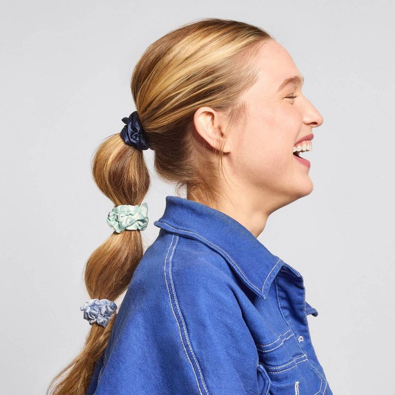 slide 5 of 6, Kitsch Women's Satin Petite Scrunchies - Garden Bouquet - 5ct, 5 ct