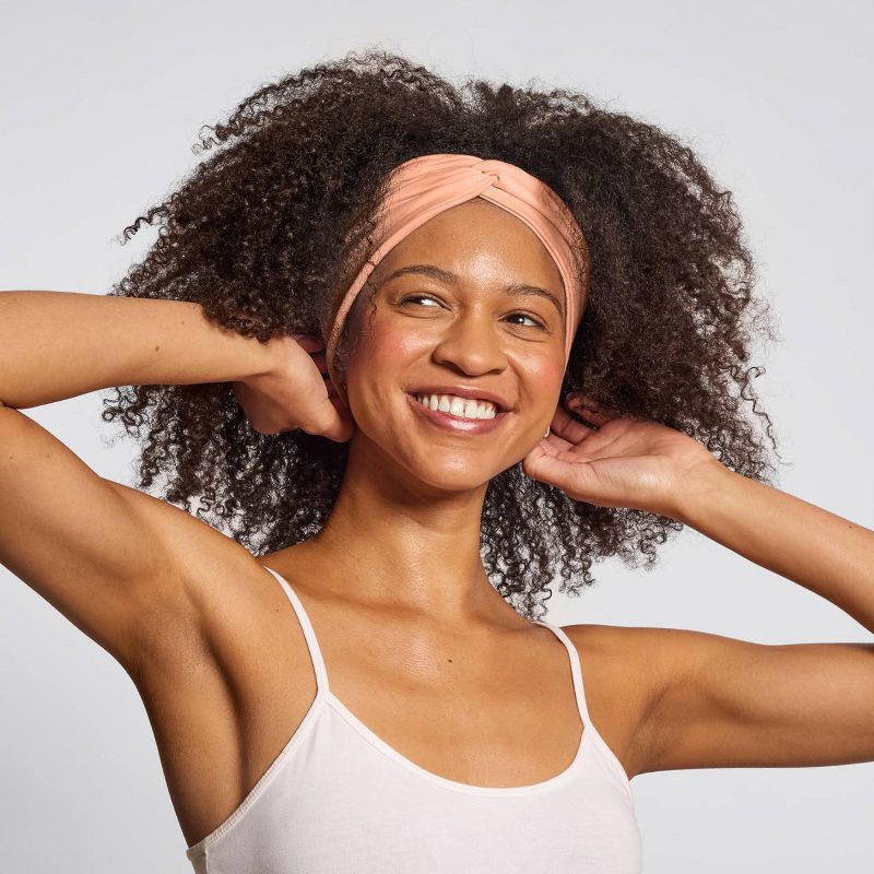 slide 5 of 5, Kitsch Recycled Fabric Wide Twist Headbands Set- Rosewood - 2ct, 2 ct