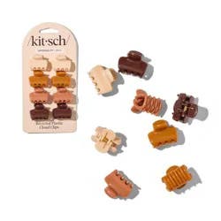 Kitsch Recycled Plastic Mini Cloud Claw Clips Set - Sedona - 8ct: Hair Styling Accessory for All Hair Types