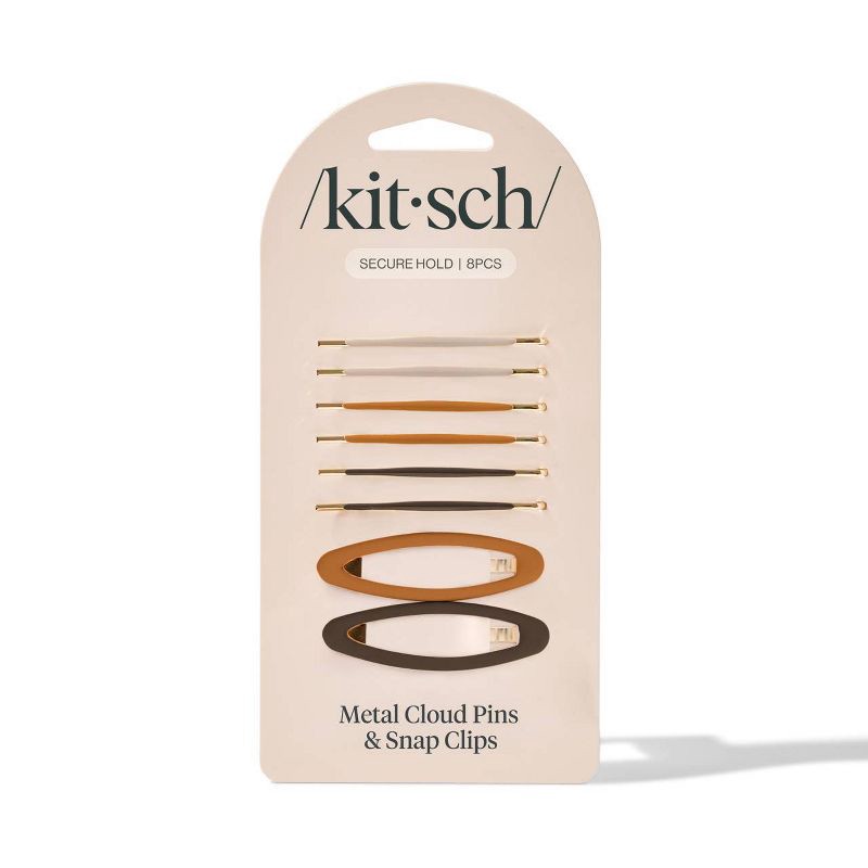 slide 3 of 3, Kitsch Cloud Bobby Pins with Snap Clips Set - Sedona - 8ct, 8 ct