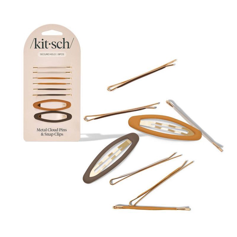 slide 1 of 3, Kitsch Cloud Bobby Pins with Snap Clips Set - Sedona - 8ct, 8 ct
