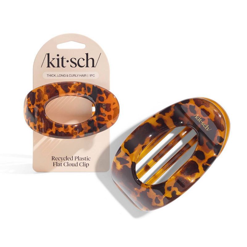 slide 1 of 6, Kitsch Large Flat Cloud Hair Claw Clip - Tortoise, 1 ct