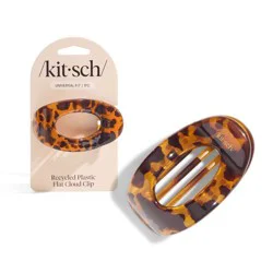 Kitsch Medium Flat Cloud Hair Claw Clip - Tortoise: Recycled TPU, Hair Styling Accessory, For All Hair Types