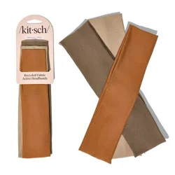 Kitsch Recycled Fabric Narrow Active Headbands Set: Hair Styling & Fashion Accessories - 3 Pieces