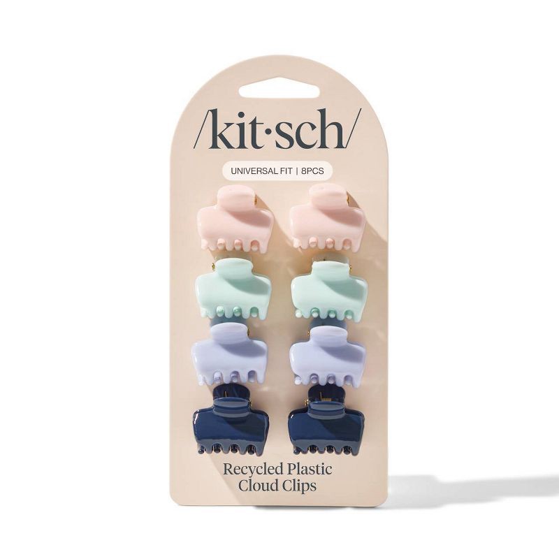 slide 3 of 4, Kitsch Recycled Plastic Mini Cloud Claw Clips Set - Garden Bouquet - 8ct, 8 ct