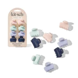 Kitsch Recycled Plastic Mini Cloud Claw Clips Set - Garden Bouquet - 8ct