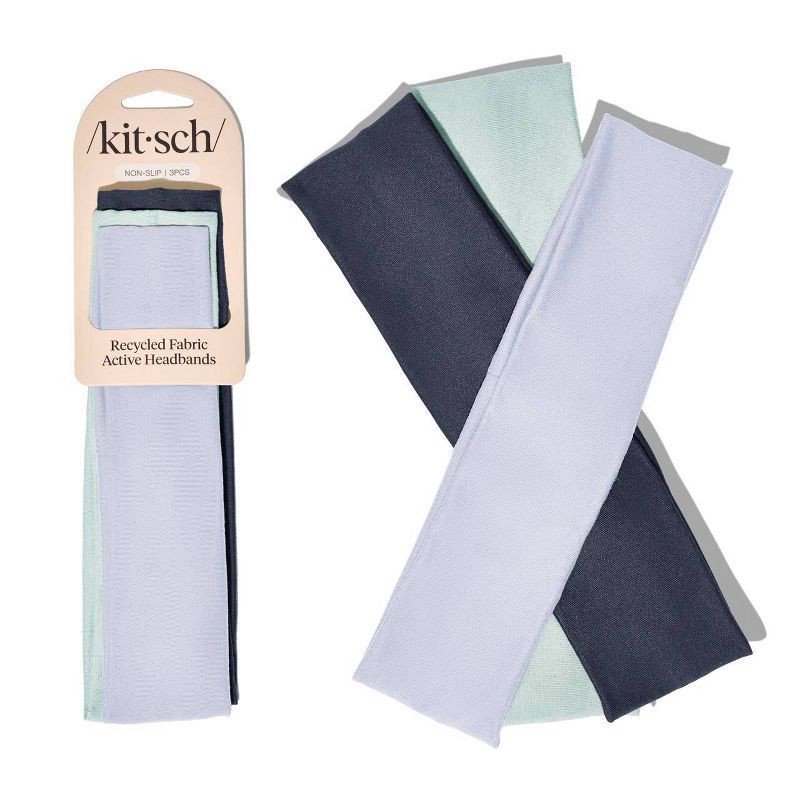 slide 1 of 7, Kitsch Recycled Fabric Narrow Active Headbands Set- Garden Bouquet - 3ct, 3 ct