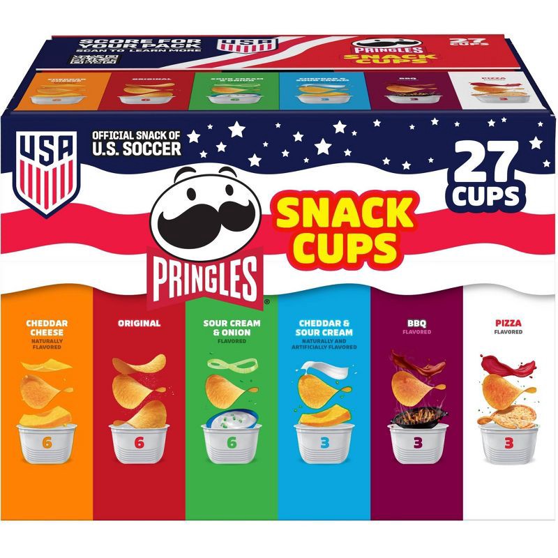 slide 1 of 7, Pringles Snack Stacks 6 Flavors Potato Crisps Chips - 27ct, 27 ct