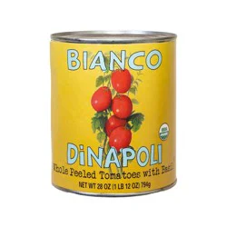 Bianco DiNapoli Organic Whole Peeled Tomatoes with Basil - 28oz
