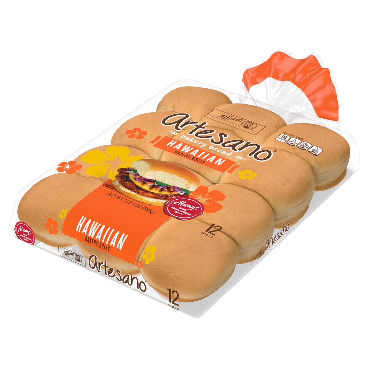slide 4 of 4, Artesano Alfaro's Artesano Hawaiian Dinner Rolls, 12 count, 18 oz, 12 ct