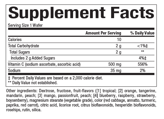 slide 2 of 2, Natural Factors Vitamin C Mixed Fruit Flavor Chewable Tablets, 180 ct