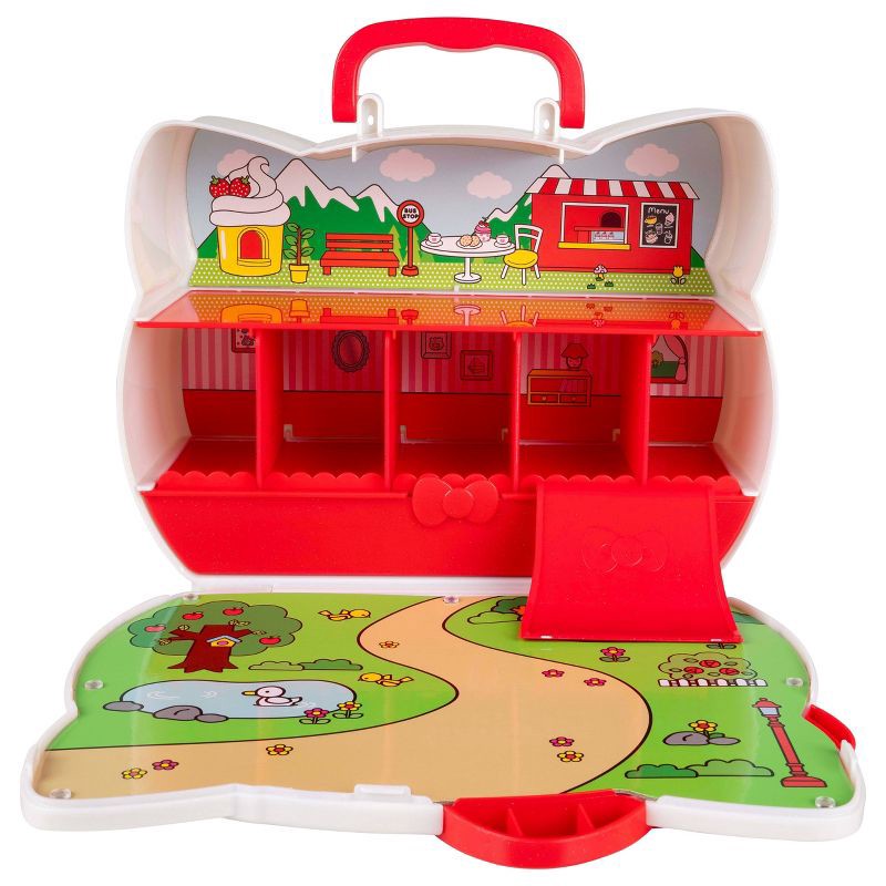 slide 11 of 11, Hello Kitty Red Bow Medium Display Carry Case: Includes 4 Mini Figures, ABS Material, 1 ct