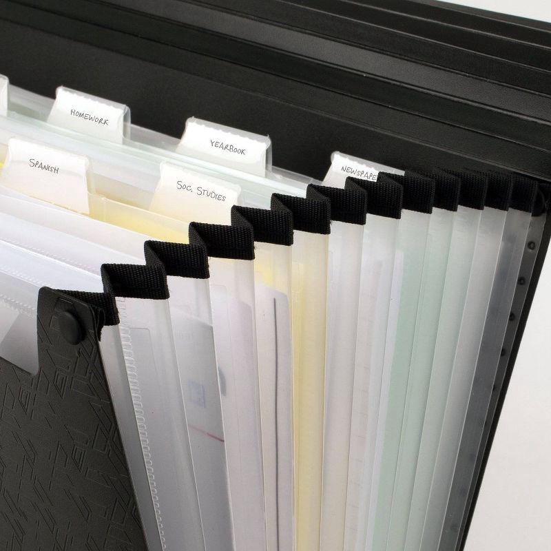 slide 3 of 5, Five Star 13 Pocket Expanding File Black, 1 ct