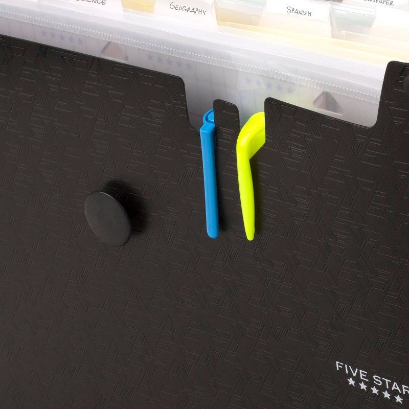 slide 4 of 5, Five Star 13 Pocket Expanding File Black, 1 ct