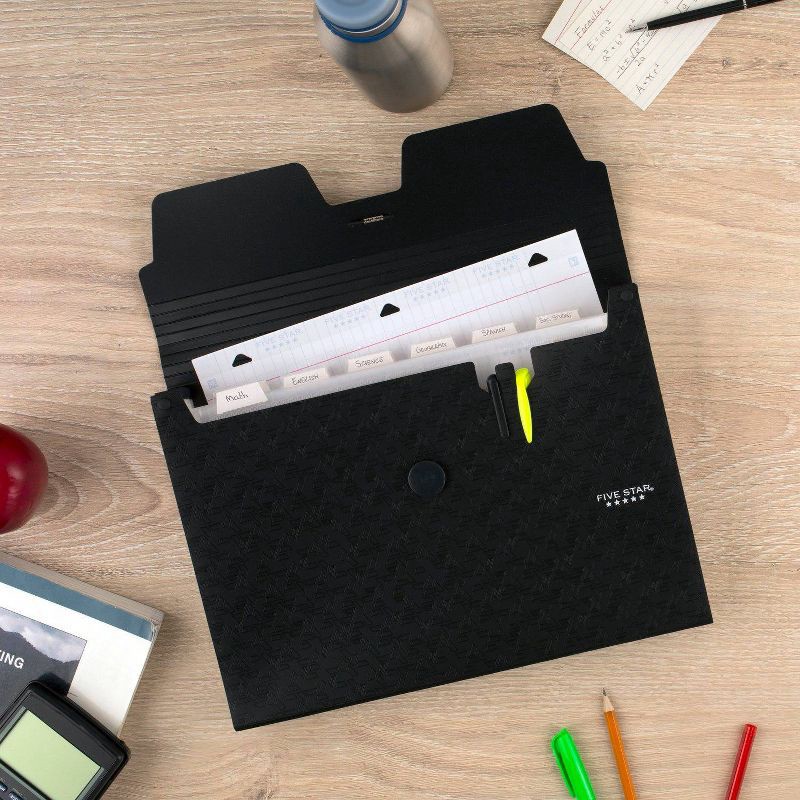 slide 5 of 5, Five Star 13 Pocket Expanding File Black, 1 ct