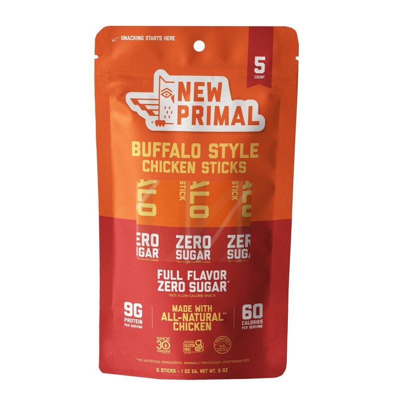 slide 1 of 6, The New Primal Buffalo Chicken Sticks - 1oz/5ct, 1 oz, 5 ct
