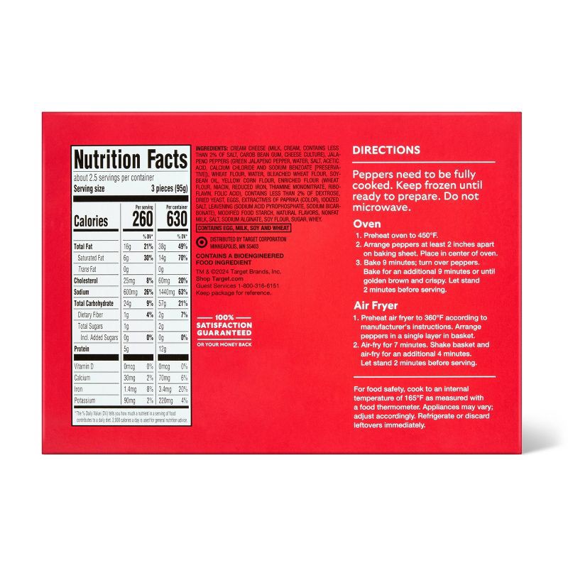 slide 2 of 3, Stuffed Frozen Jalepeno Poppers - 8oz - Market Pantry™, 8 oz