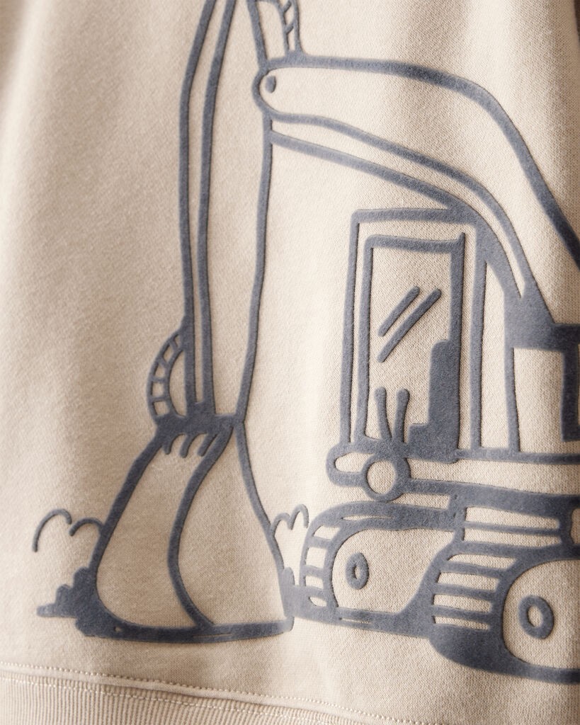 slide 3 of 5, Carter's Carters Toddler Boy 2-Piece DayDream Fleece Construction Long-Sleeve Tee & Pant Set Beige/Grey 4T, 2 pc