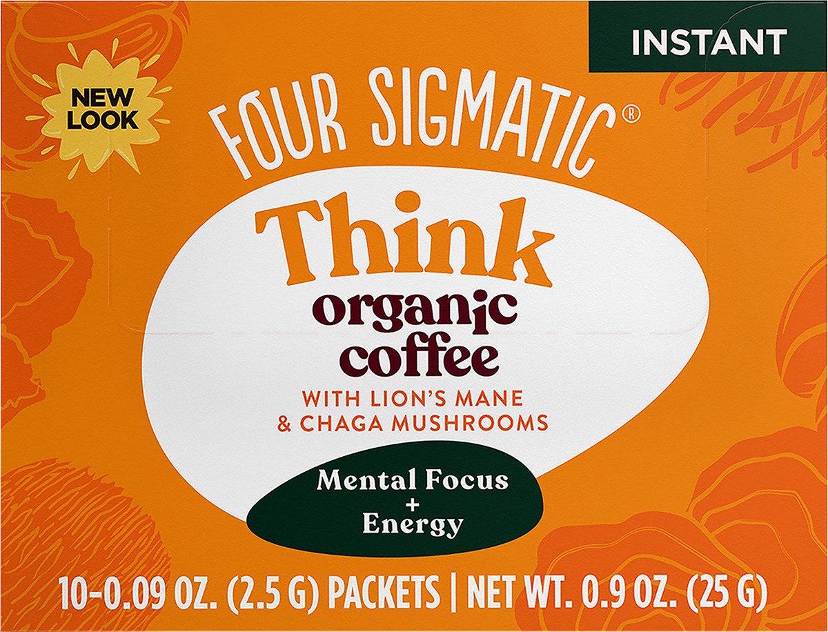 slide 10 of 10, Four Sigmatic THINK Organic Instant Coffee Mix with Lion's Mane & Chaga Mushrooms - 10 ct, 1 ct