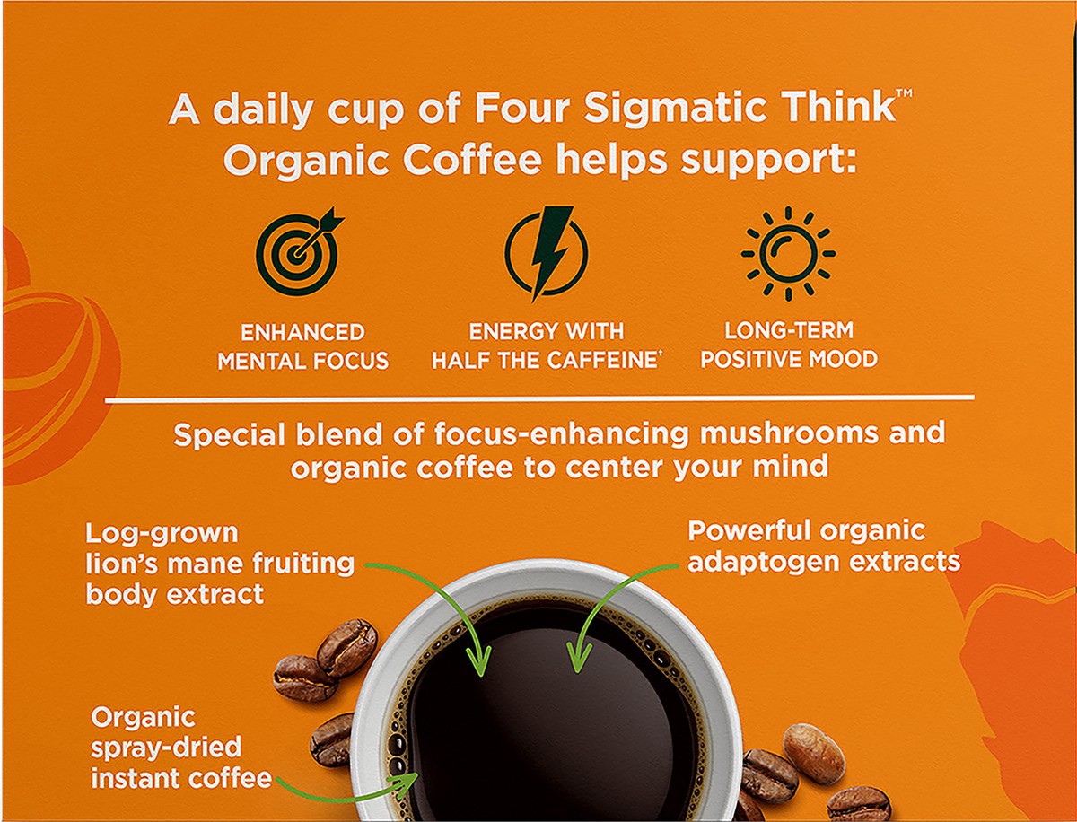 slide 2 of 10, Four Sigmatic THINK Organic Instant Coffee Mix with Lion's Mane & Chaga Mushrooms - 10 ct, 1 ct