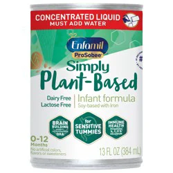 Enfamil ProSobee Soy-Based Infant Formula for Sensitive Tummies, Lactose-Free, Milk-Free, and DHA for Brain Support, Plant-Sourced Protein, Concentrated Liquid Can, 13 Fl Oz