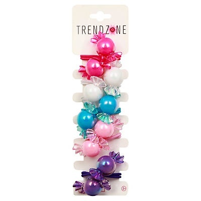 slide 1 of 1, Trend Zone Candy Wrapper Hair Ties, 5 ct