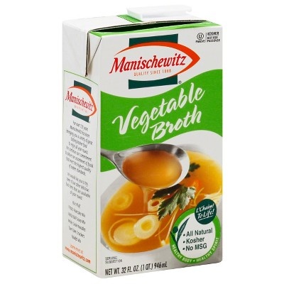 slide 1 of 1, Manischewitz Kosher Vegetable Broth, 32 fl oz