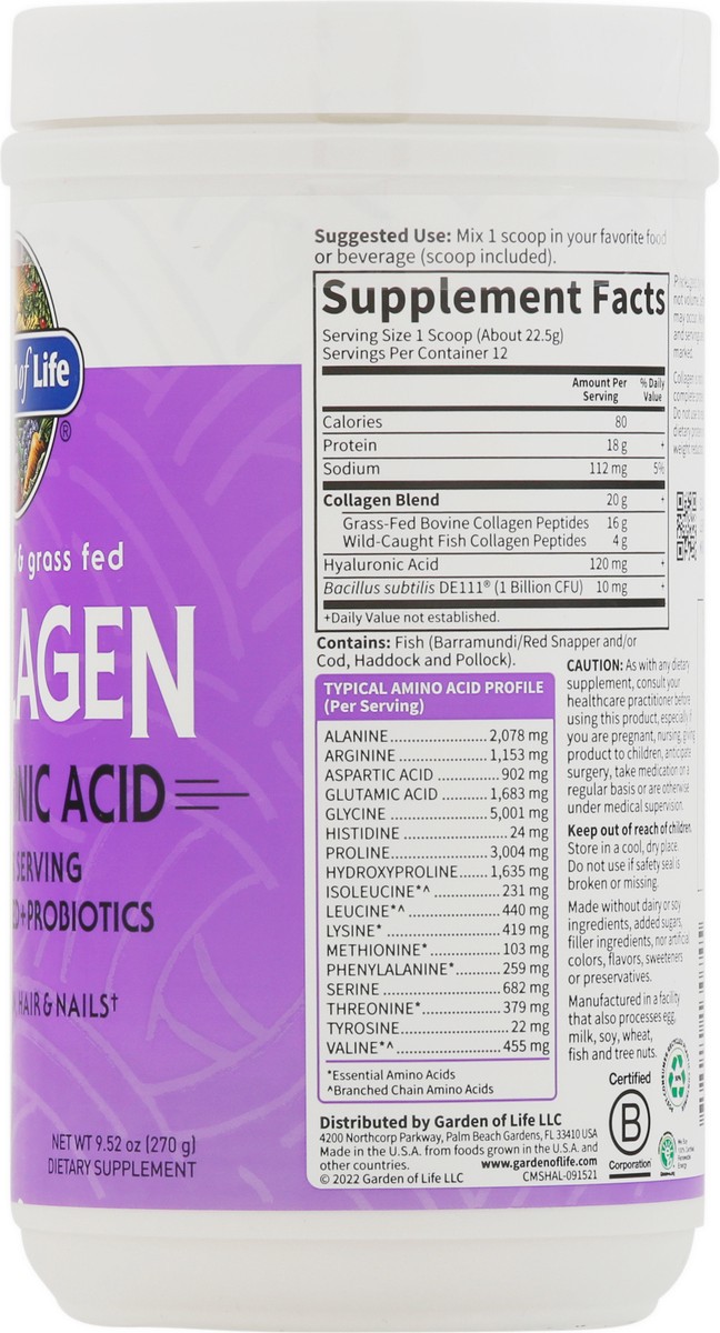 slide 8 of 12, Garden of Life Collagen With Hyaluronic Acid, 1 ct